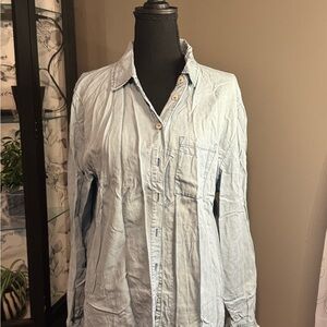 Light Blue Button Down Shirt w/Rhinestones